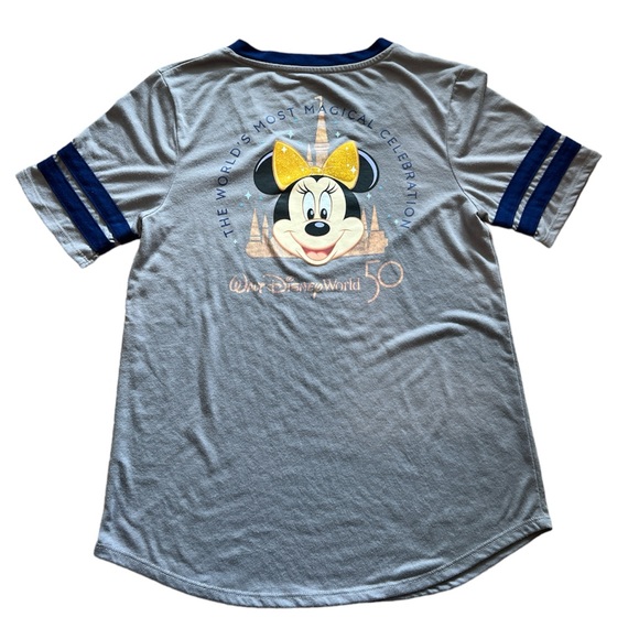 Walt Disney World 50th Anniversary Minnie Mouse Soccer T-Shirt for Women Medium - Picture 6 of 8